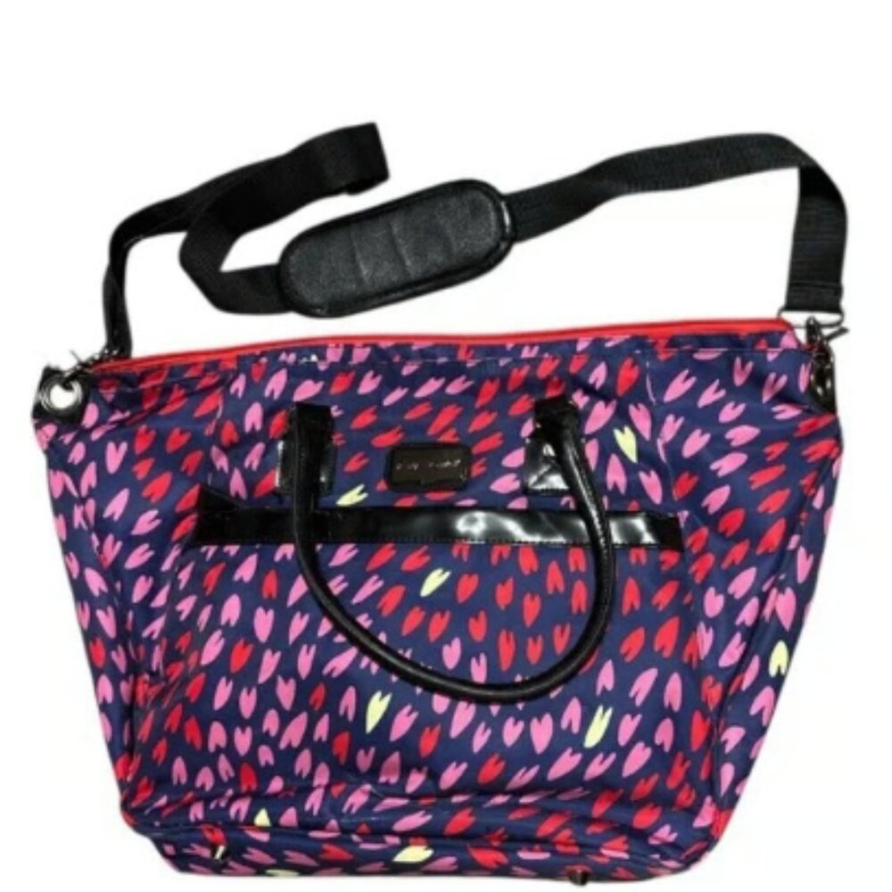 Large Betsey Johnson Luv Betsey Heart Print Weekender Tote Overnight Bag